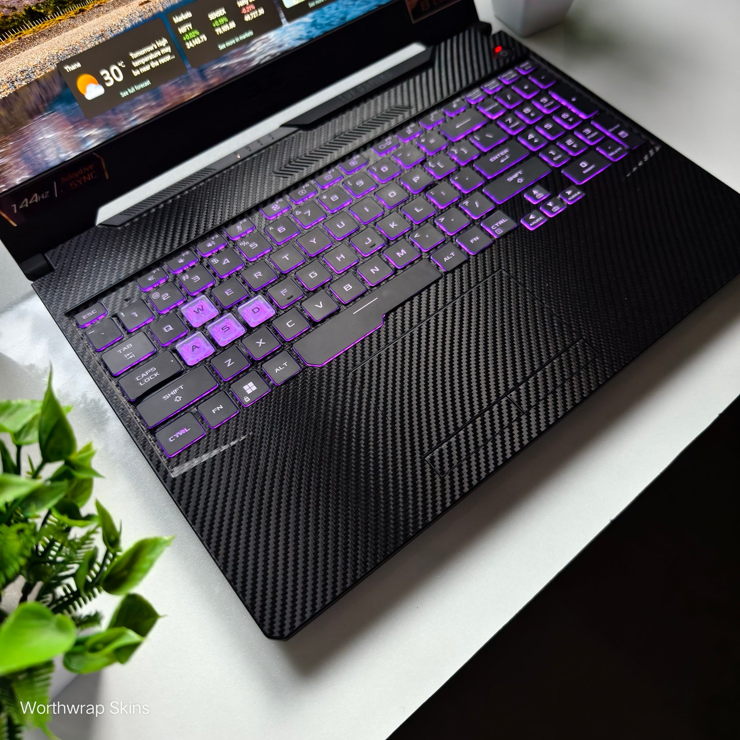 Carbon Fibre Black Laptop Skin