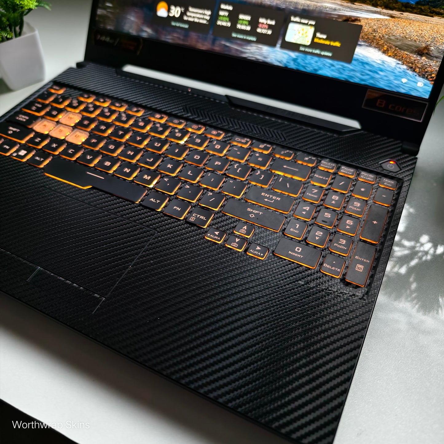 Carbon Fibre Black Laptop Skin