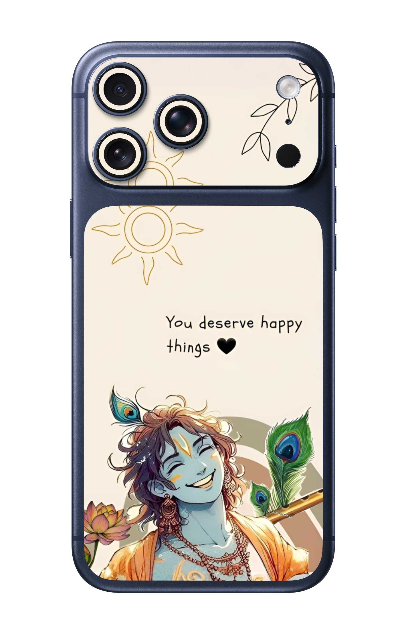 Krishna You Deserve Happy Things Camera & Pocket Edition Mobile Skin for iPhone 17 Pro & 17 Pro Max