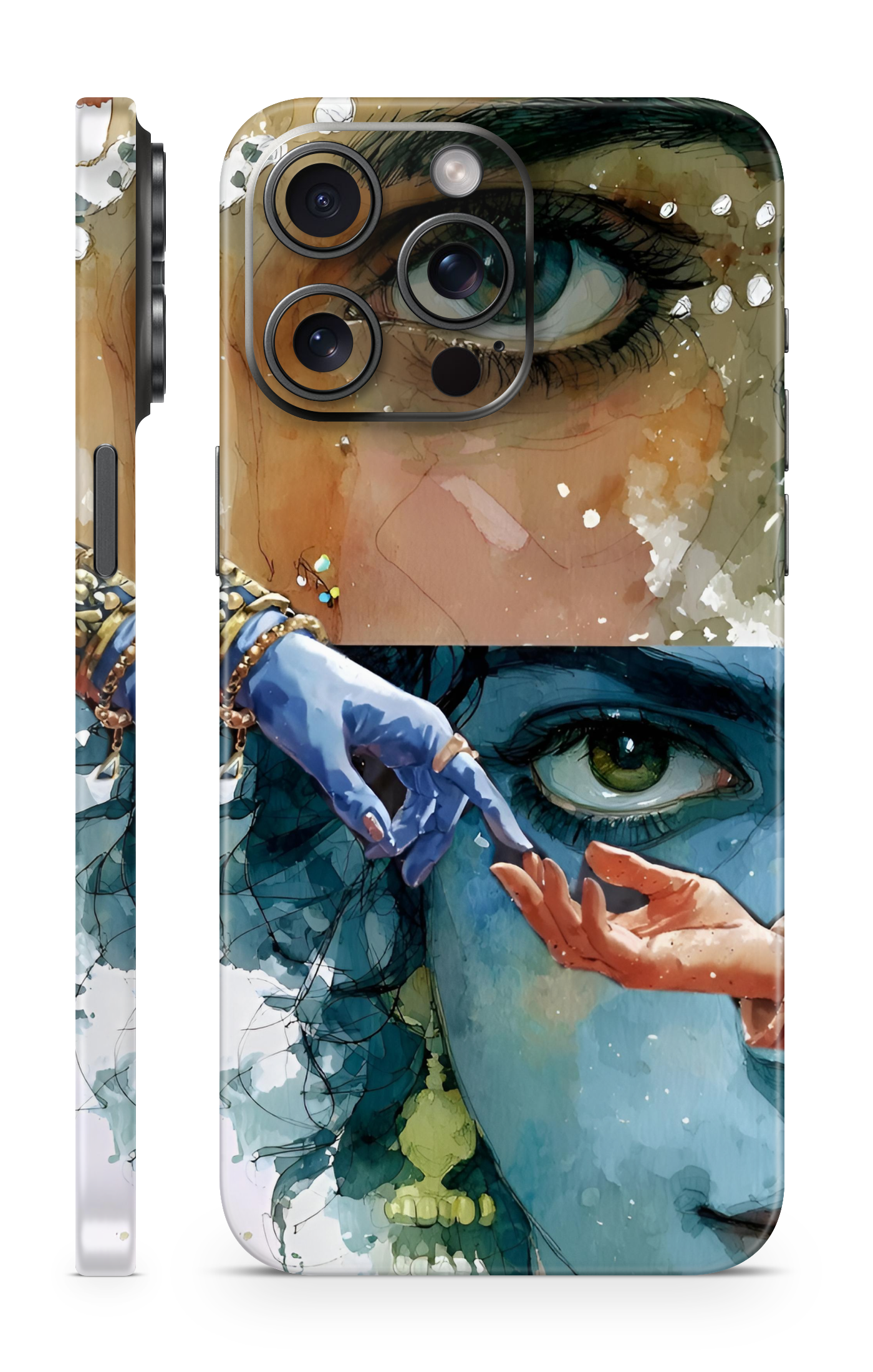 Radha Krishna Divine Eyes Mobile Skin