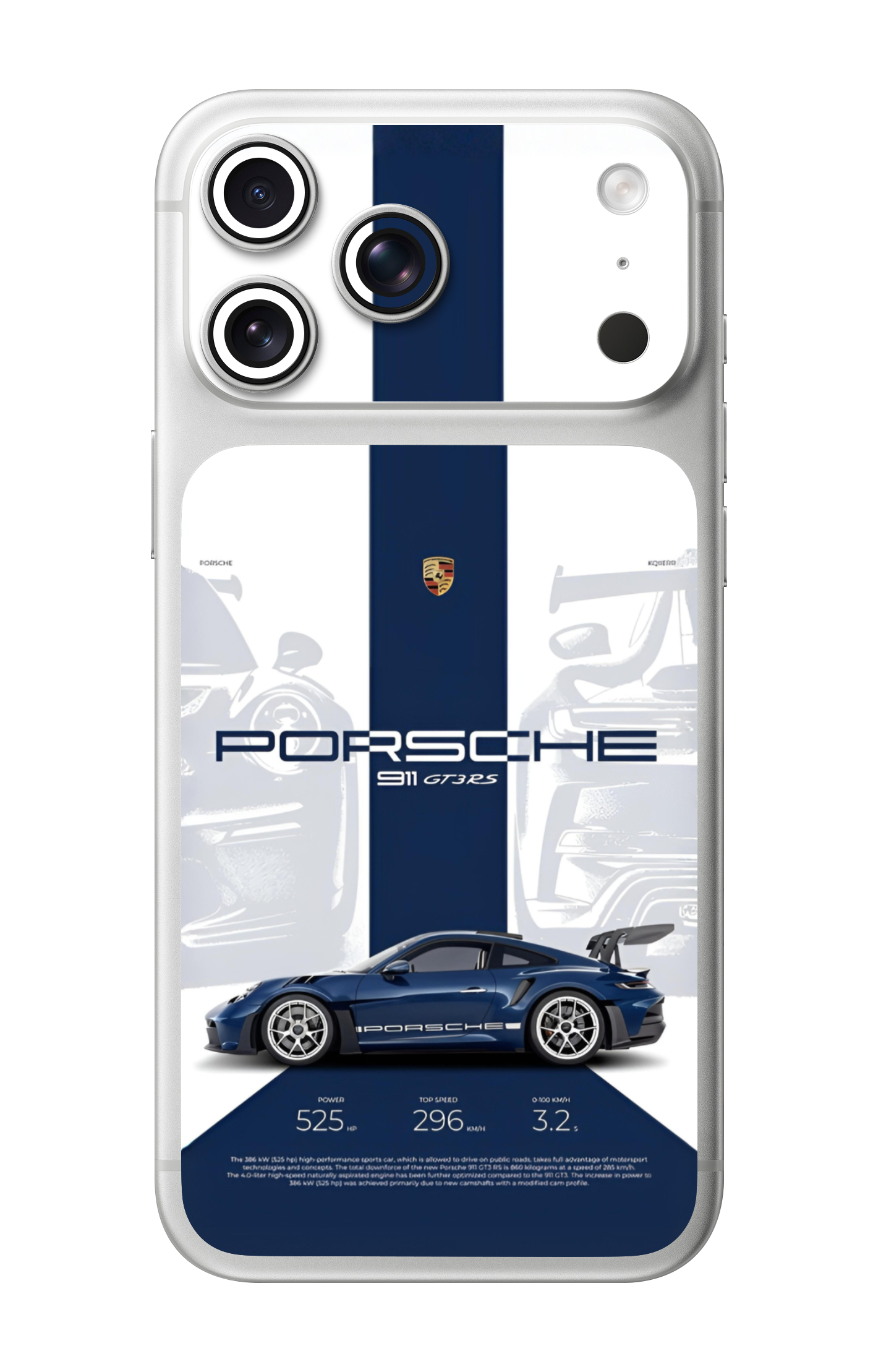 911 GT3 RS Blue Racing Edition Camera & Pocket Edition Mobile Skin for iPhone 17 Pro & 17 Pro Max