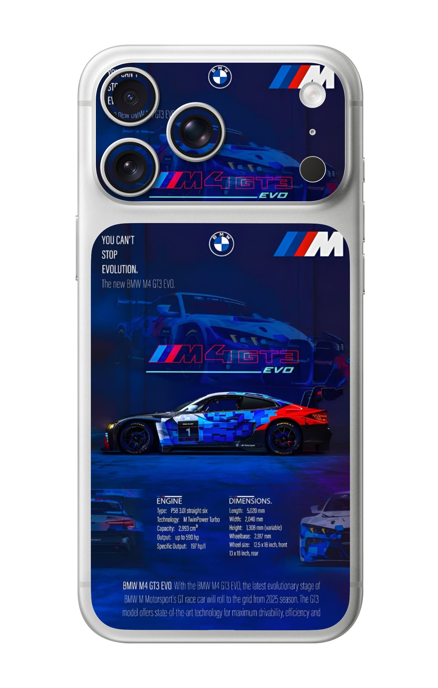 BMW M4 GT3 EVO Camera & Pocket Edition Mobile Skin for iPhone 17 Pro & 17 Pro Max