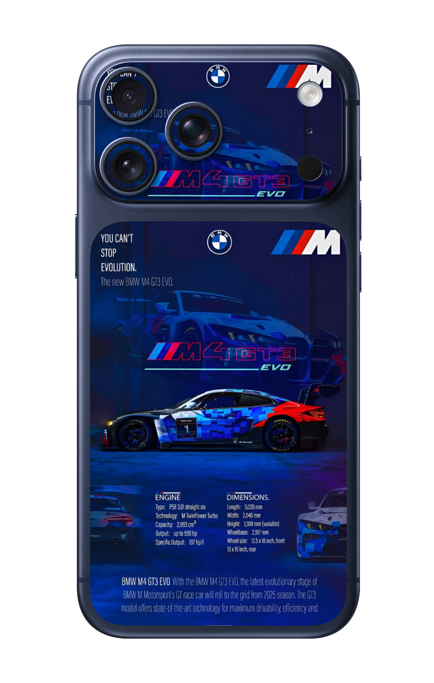 BMW M4 GT3 EVO Camera & Pocket Edition Mobile Skin for iPhone 17 Pro & 17 Pro Max