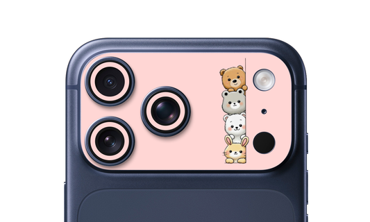 Cute Bear & Bunny Squad – iPhone 17 Pro & 17 Pro Max Camera Skin