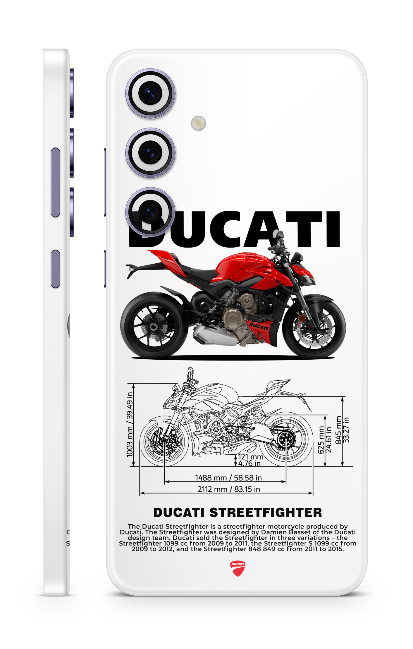 Ducati Streetfighter Mobile Skin Aggressive Naked Bike Design Worthwrap