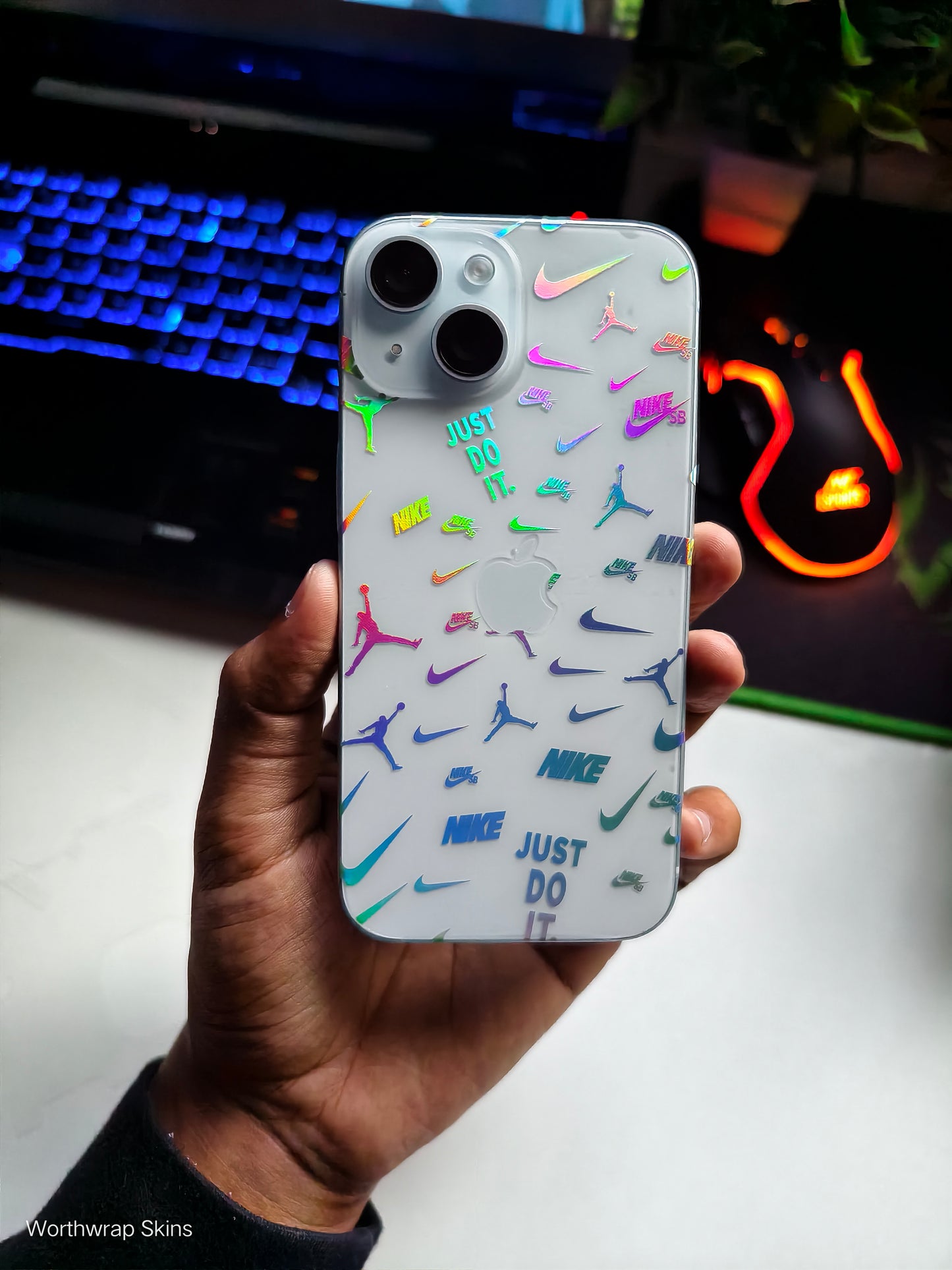 Just Do It. 3D Rainbow Transparent Mobile Skin Wrap - (Installation Kit Included)