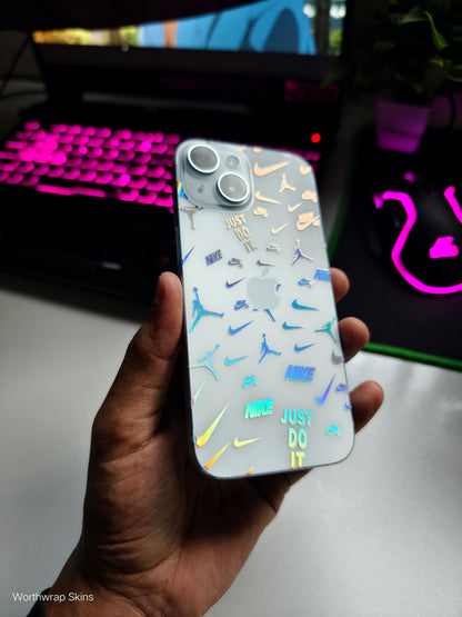 Just Do It. 3D Rainbow Transparent Mobile Skin Wrap - (Installation Kit Included)