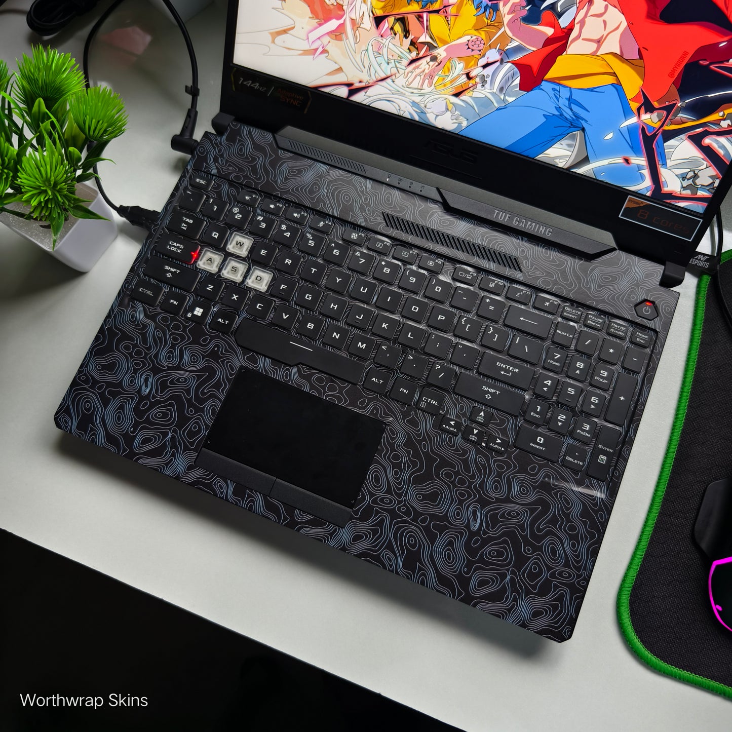 Topographic Black Laptop Skin