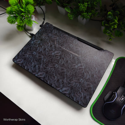 Topographic Black Laptop Skin