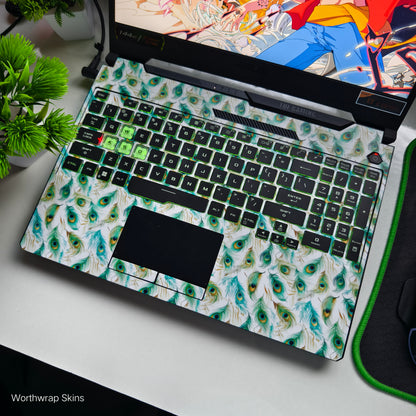 Peacock Feather Laptop Skin