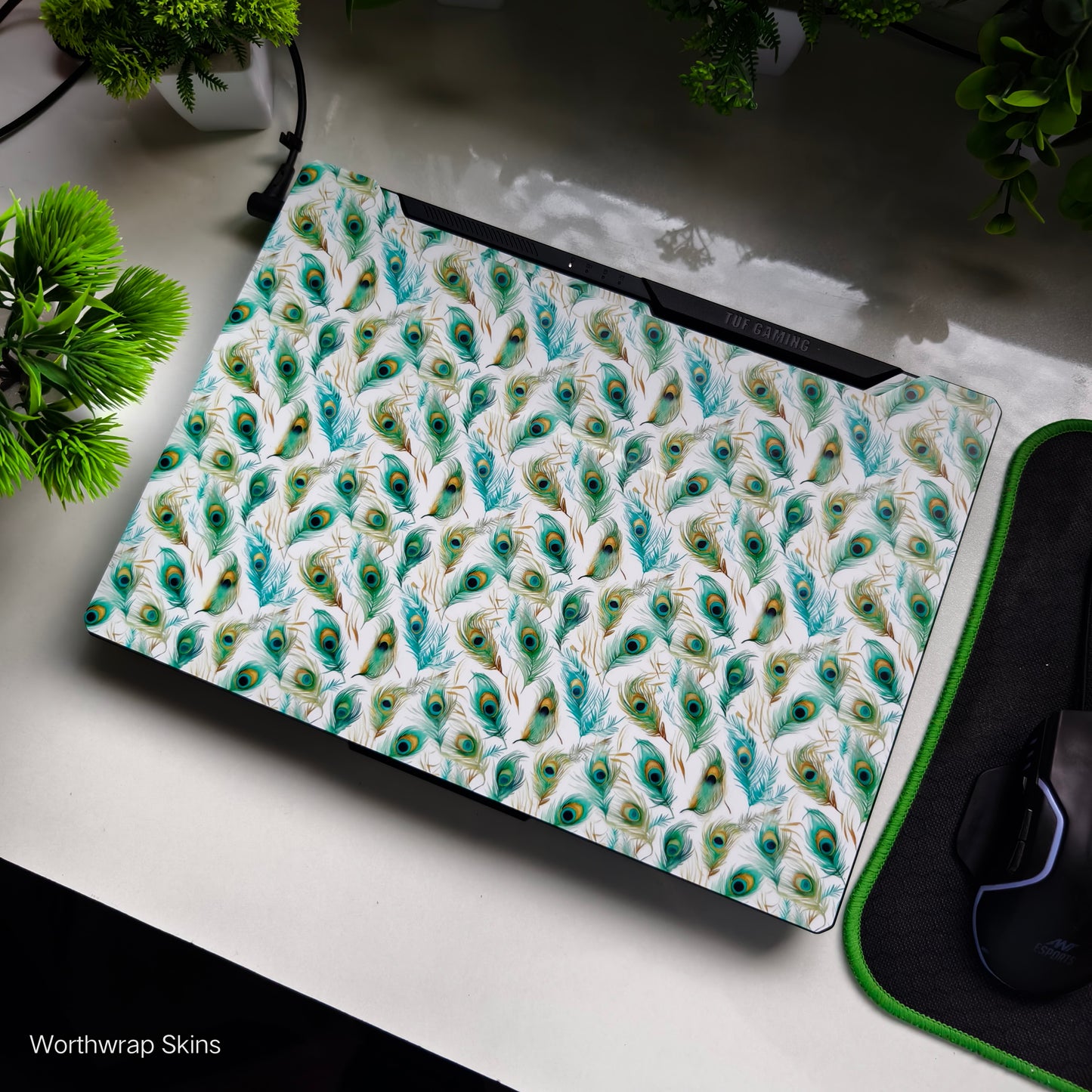 Peacock Feather Laptop Skin