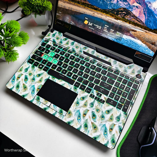 Peacock Feather Laptop Skin