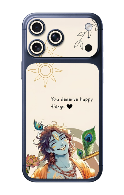Krishna You Deserve Happy Things Camera & Pocket Edition Mobile Skin for iPhone 17 Pro & 17 Pro Max