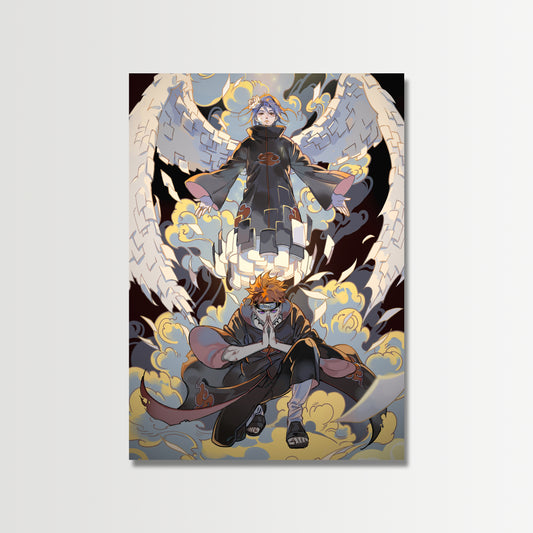 Naruto : Pain and Konan Metal Poster