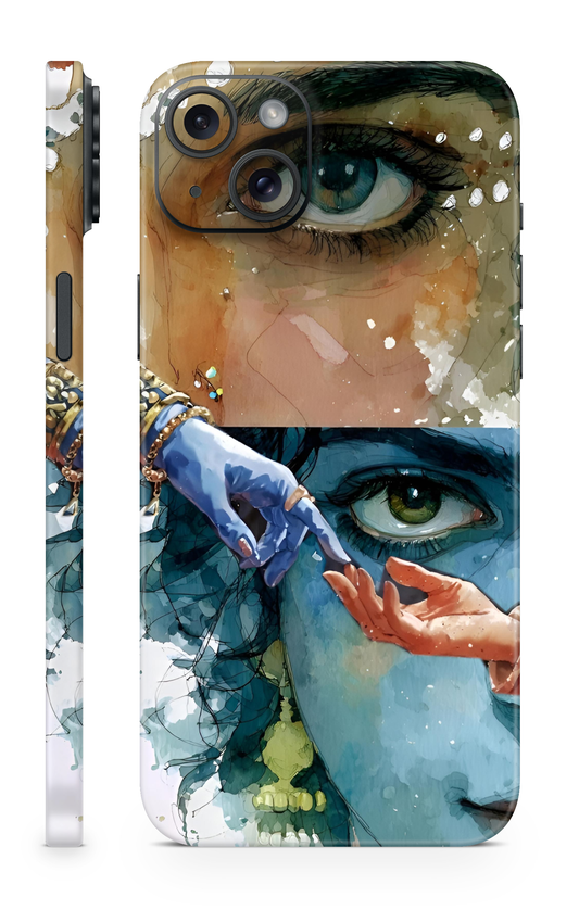 Radha Krishna Divine Eyes Mobile Skin