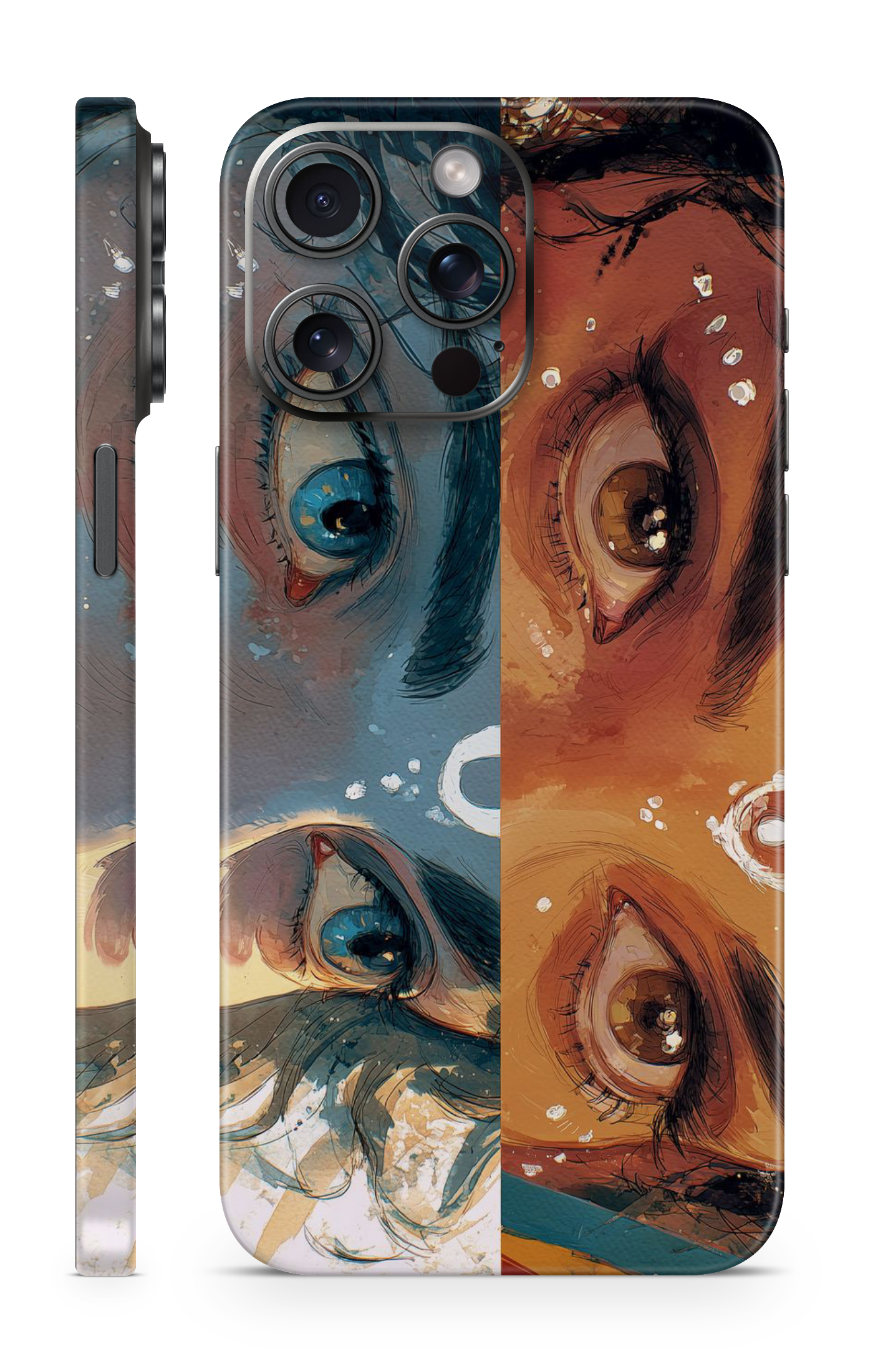 Radha Krishna Dual Soul Eyes Mobile Skin