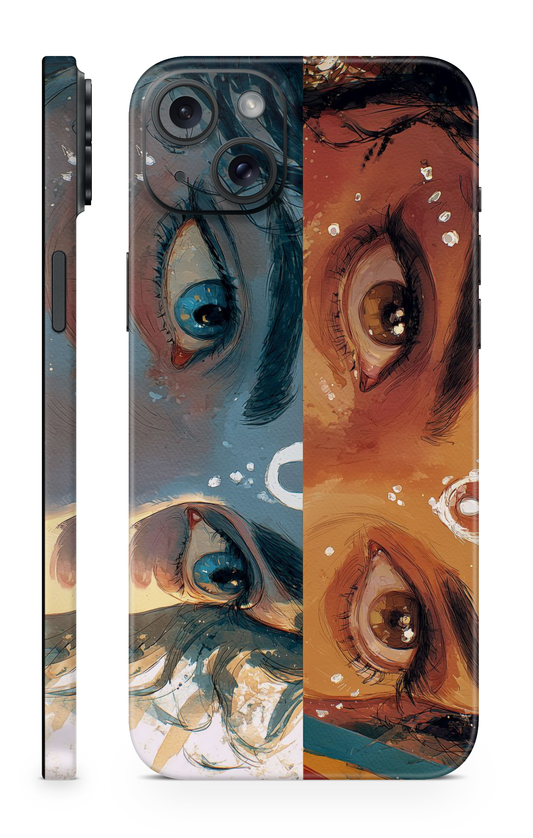 Radha Krishna Dual Soul Eyes Mobile Skin