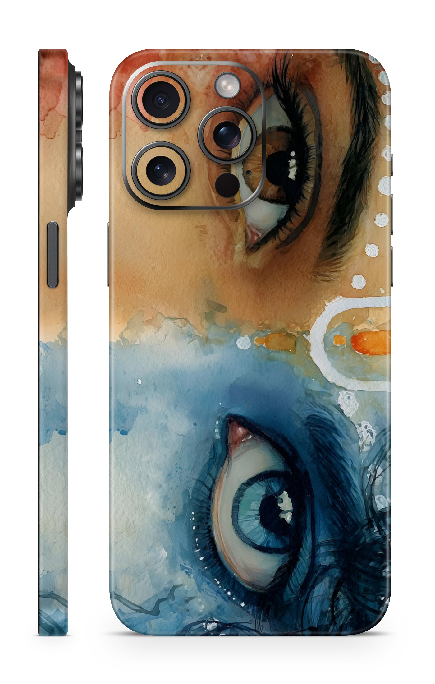 Radha Krishna Soul Eyes Art Mobile Skin