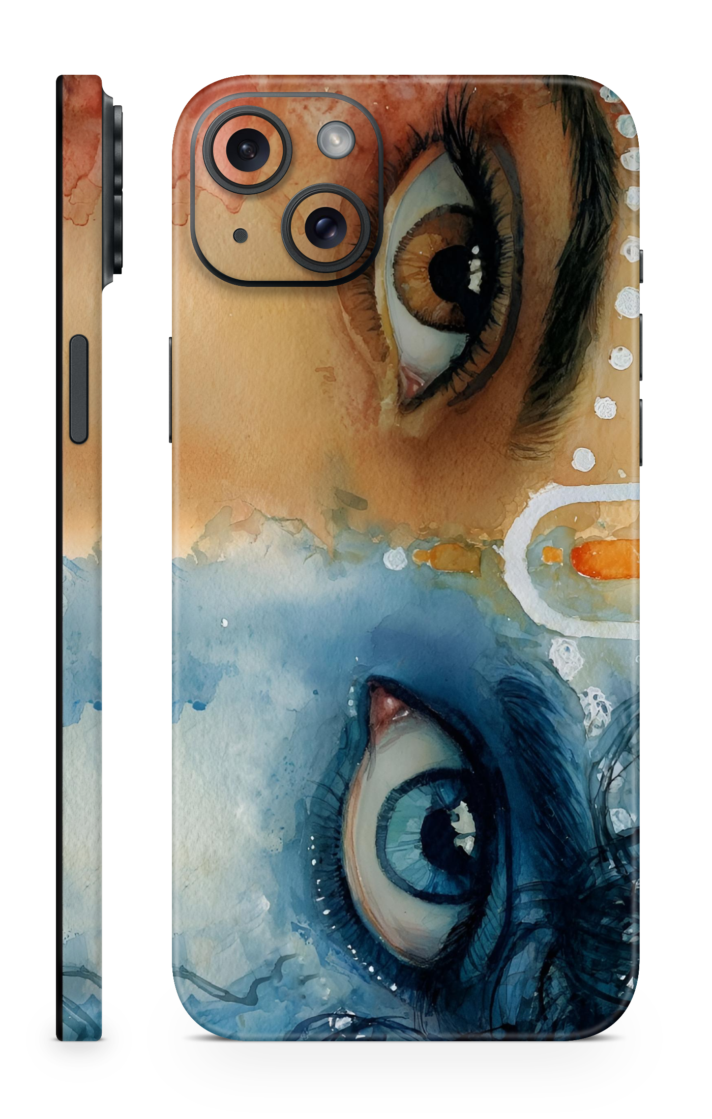 Radha Krishna Soul Eyes Art Mobile Skin
