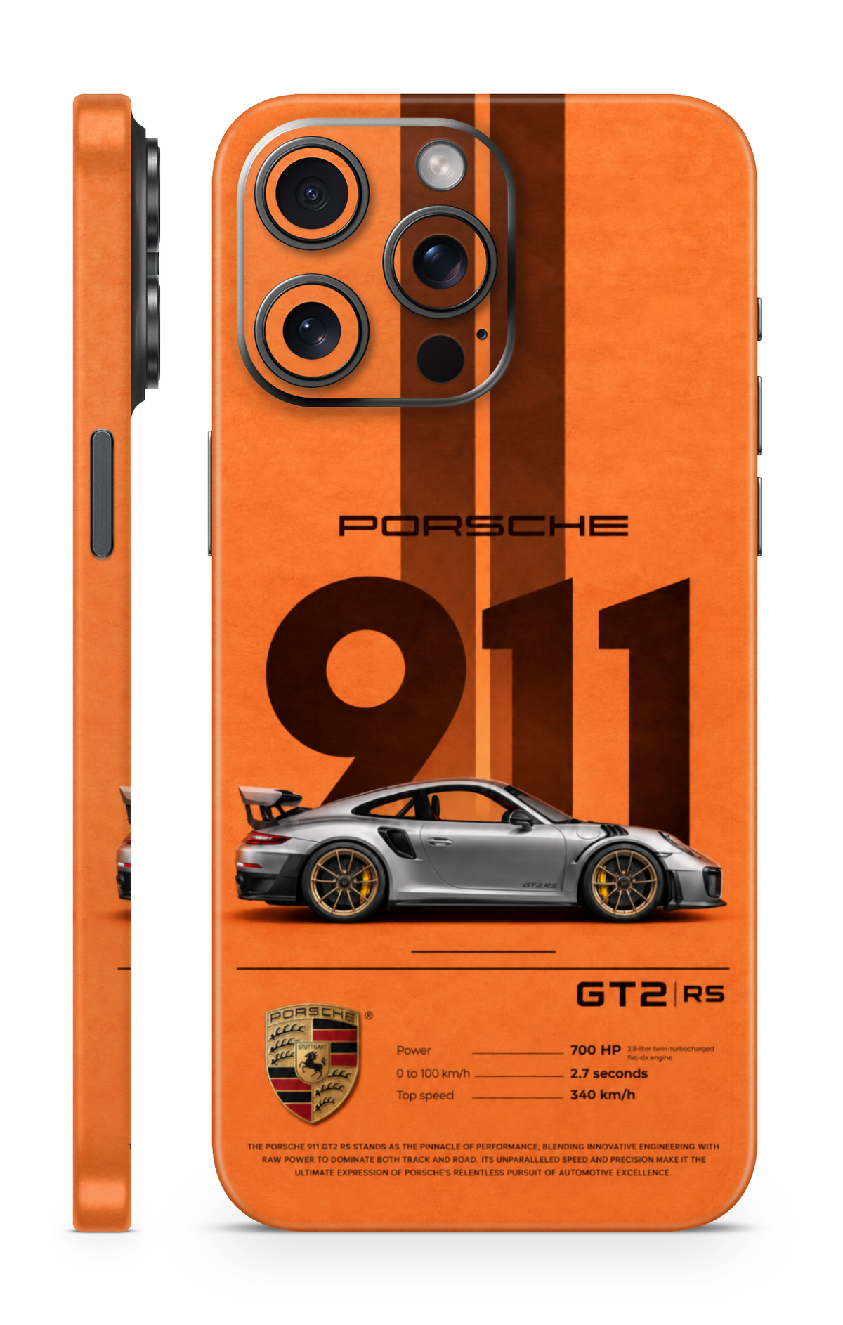 Porsche 911 GT2 RS Orange Racing Mobile Skin
