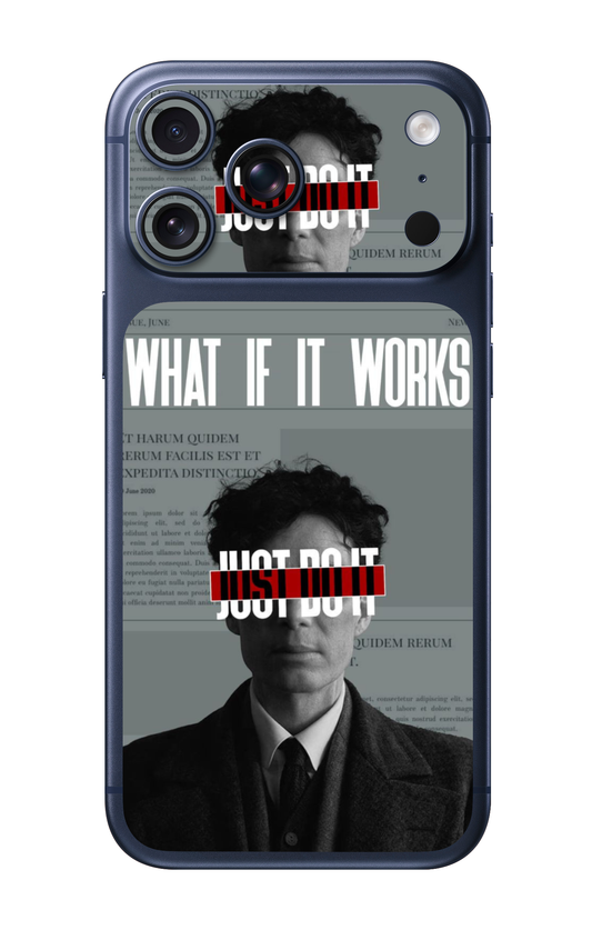 What If It Works Motivational Mobile Skin for iPhone 17 Pro & 17 Pro Max Pocket & Camera Edition