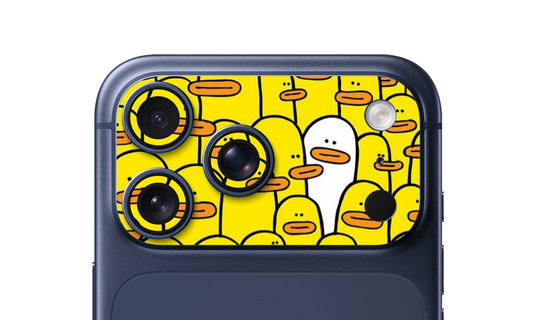 Yellow Duck Pattern – iPhone 17 Pro & 17 Pro Max Camera Skin