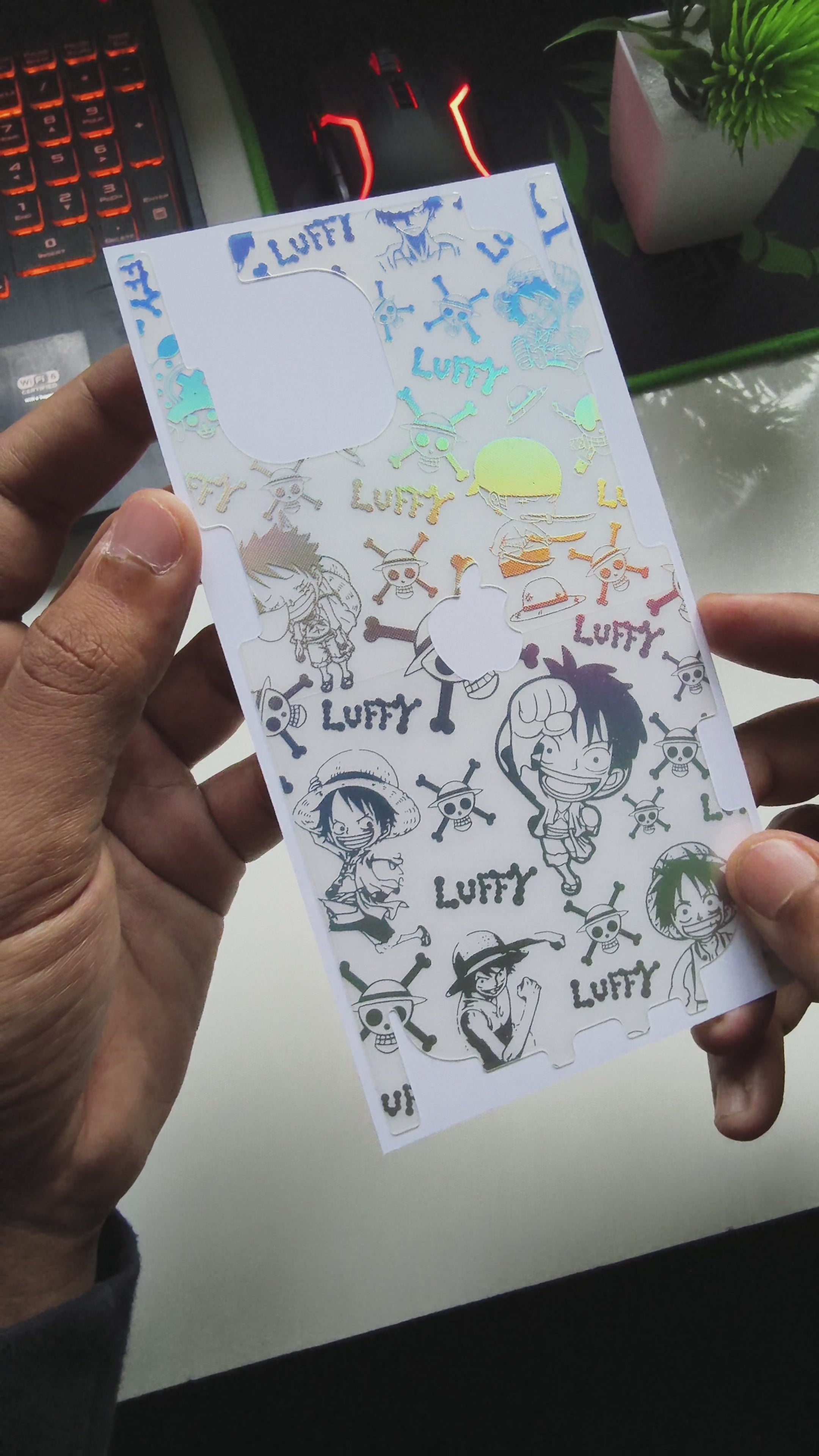 One Piece 3D Rainbow Transparent Mobile Skin Wrap